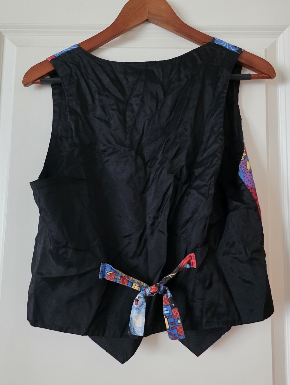 Vintage 90s Halloween Vest Womens M Boo Ghost Witches Gothic Bats Retro - Picture 5 of 7